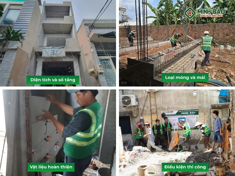 Các yếu tố ảnh hưởng đến giá xây nhà