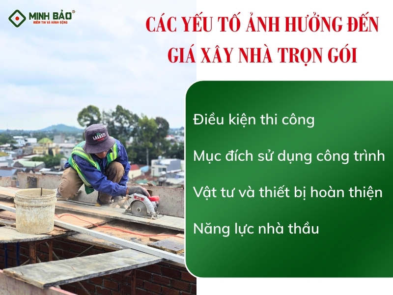 Các yếu tố ảnh hưởng đến giá xây nhà