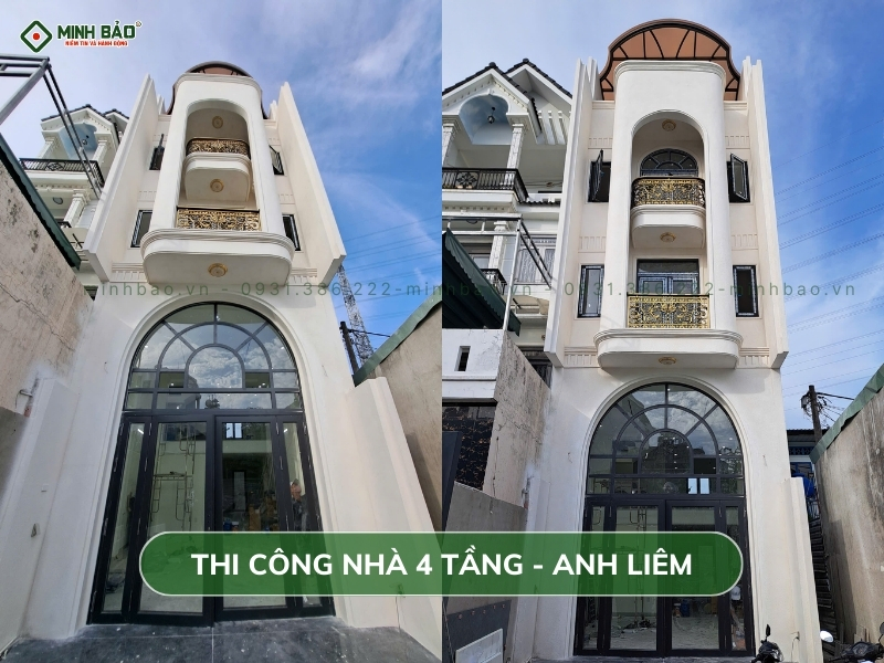 Công trình xây nhà 4 tầng