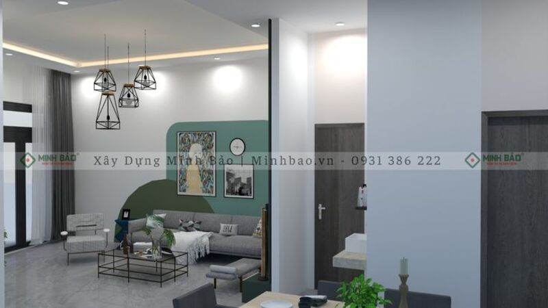 Góc nhìn phòng khách từ bàn ăn