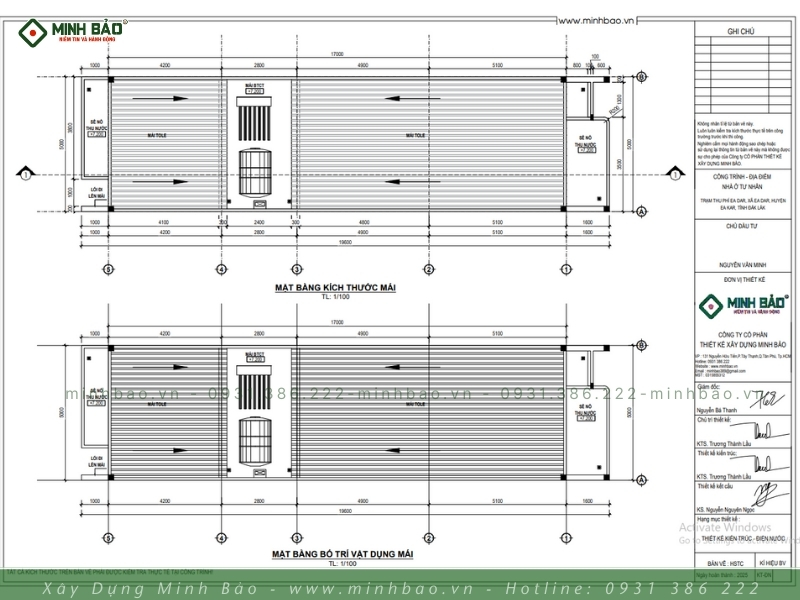 Mặt bằng tầng mái