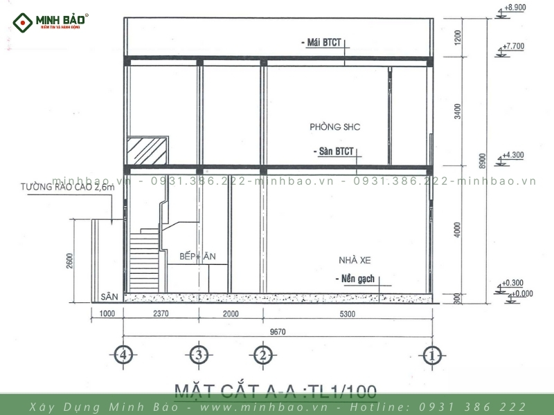Mặt cắt của ngôi nhà