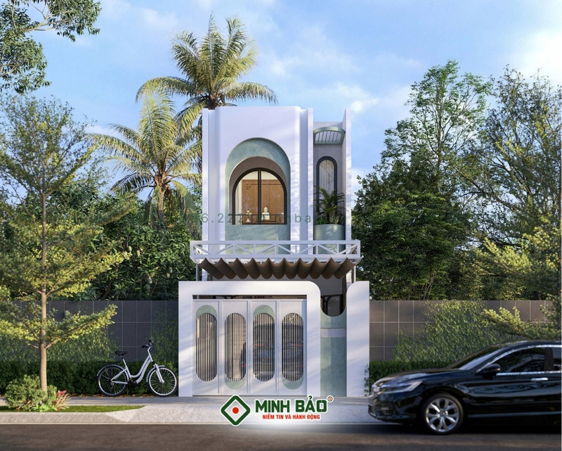 Mặt tiền mẫu thiết kế nhà 2 tầng hiện đại