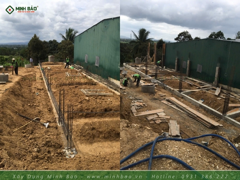 Minh Bảo thi công móng nhà anh Minh