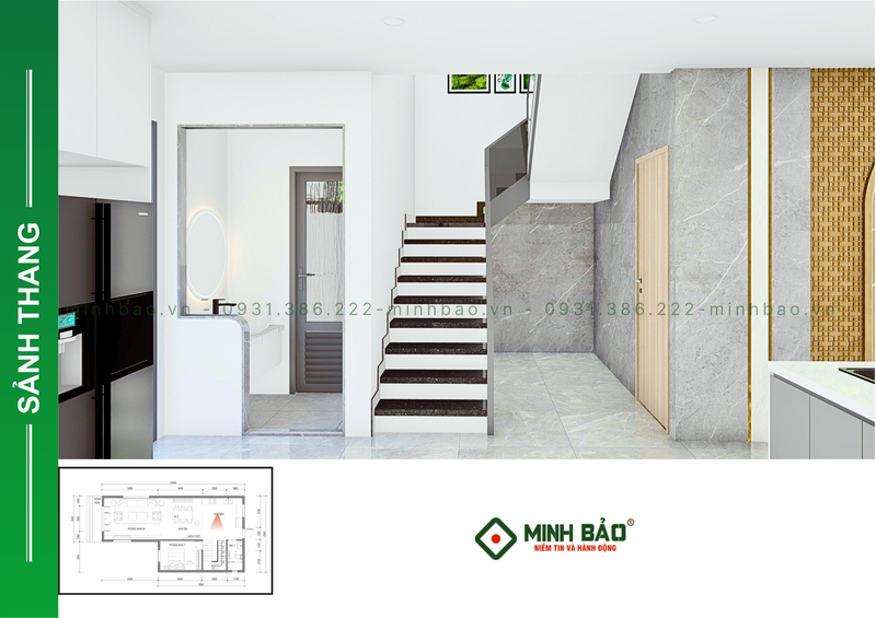 Nhà vệ sinh nằm cạnh cầu thang