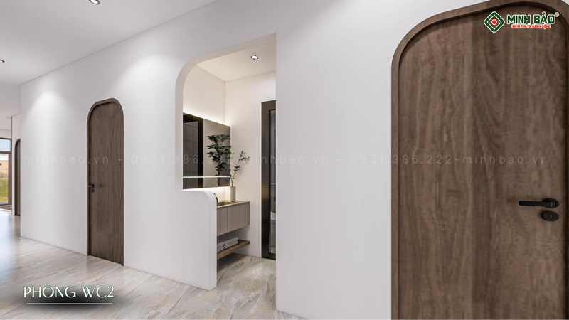 Nhà vệ sinh tầng 2 nhìn từ bên ngoài