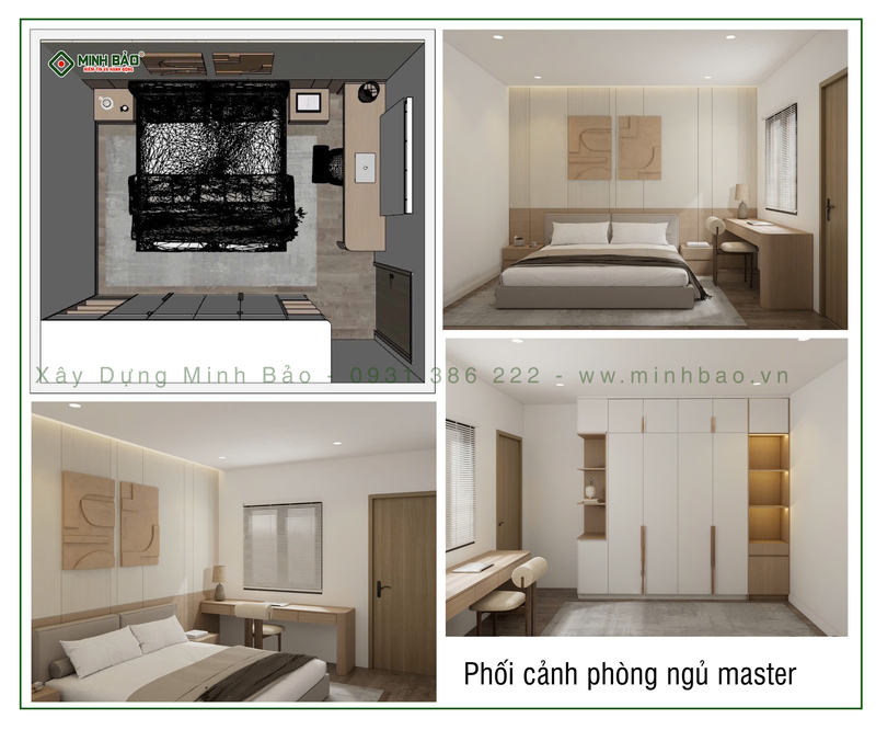 Phối cảnh phòng ngủ master