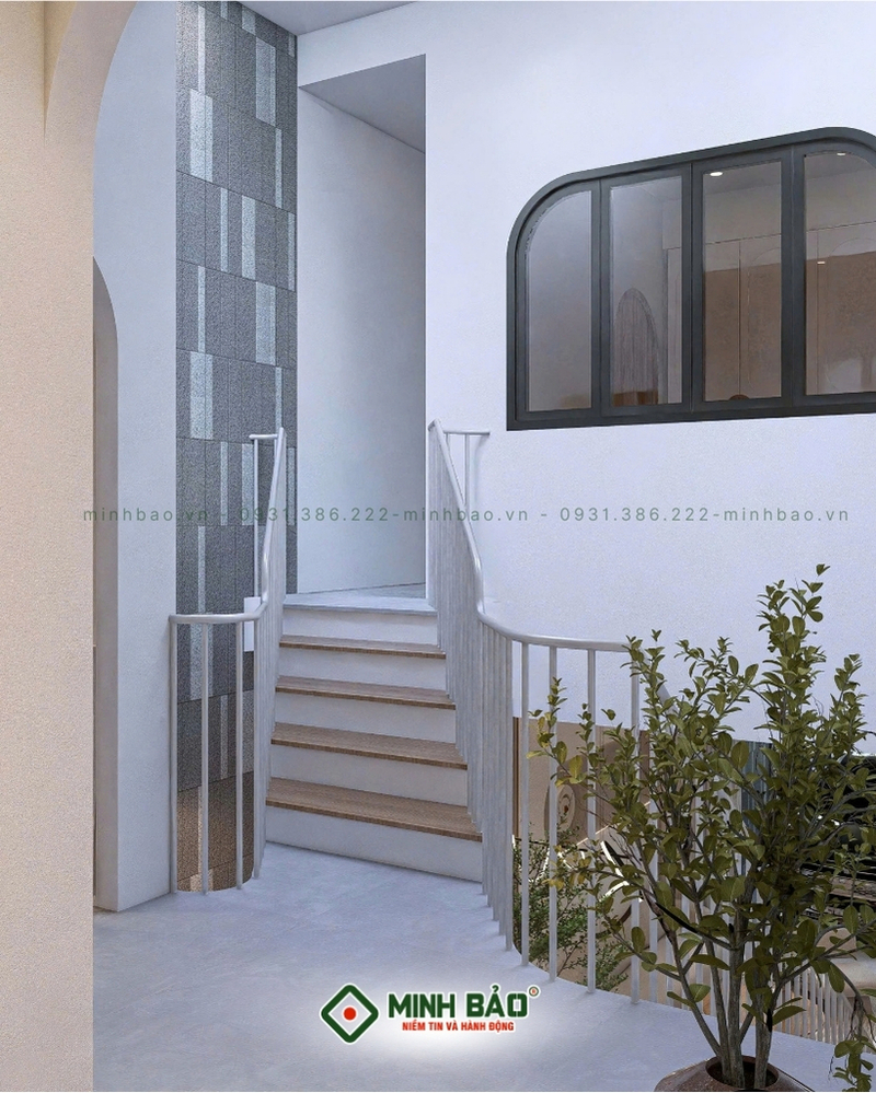 Phòng thứ 3 có cửa sổ lớn hướng ra ô cầu thang