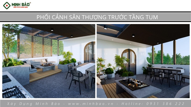 Sân trước tầng tum