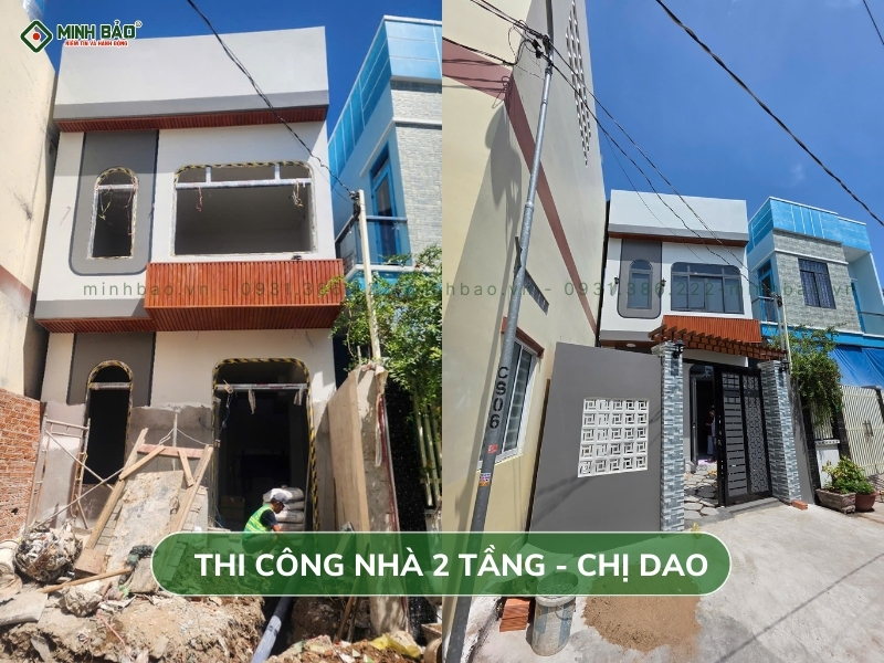 Thi công xây nhà 2 tầng