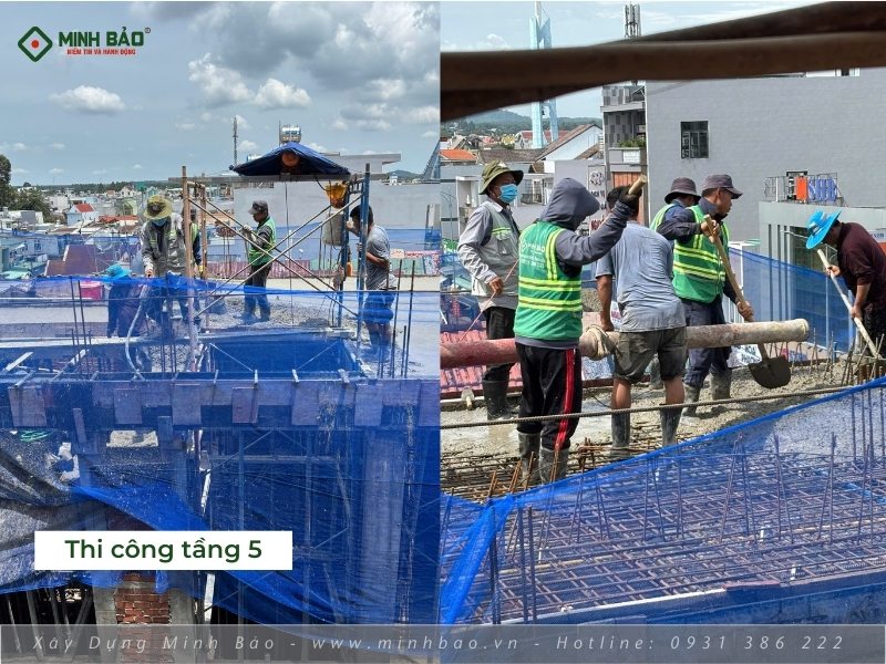 Thi công tầng 5