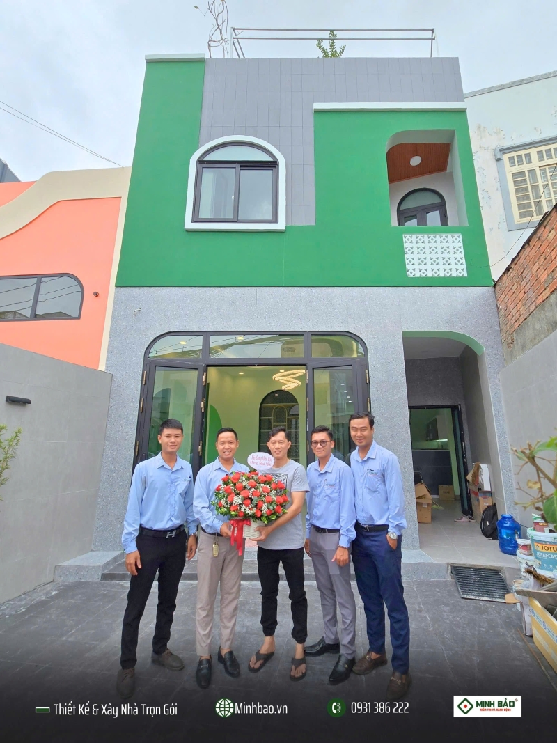 Thiết kế nhà 2 tầng trên đất xéo đã hoàn thiện