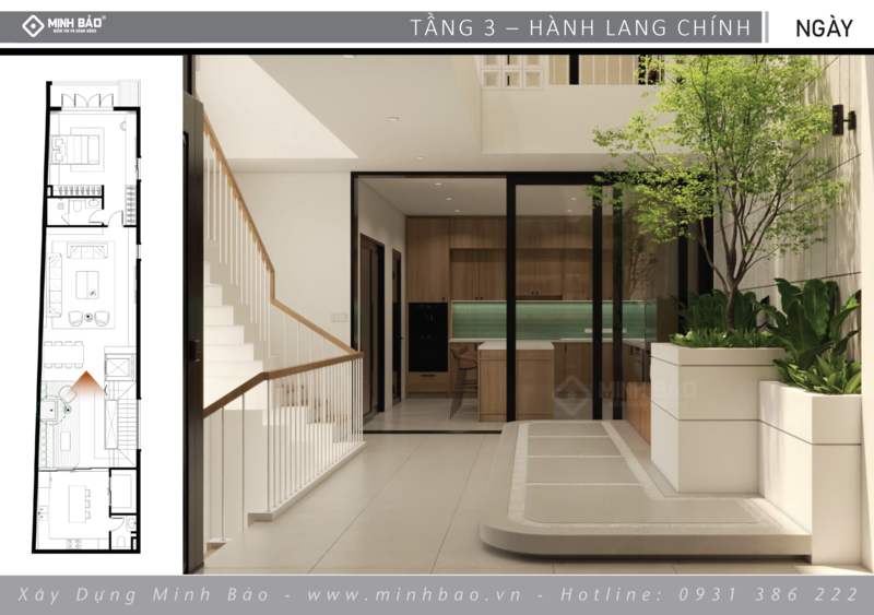 Tiểu cảnh nằm đối diện cầu thang