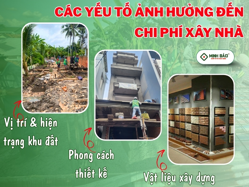 Các yếu tố ảnh hưởng đến chi phí xây nhà