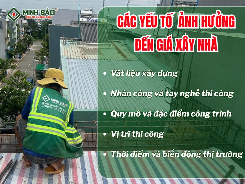 Các yếu tố ảnh hưởng đến giá xây nhà