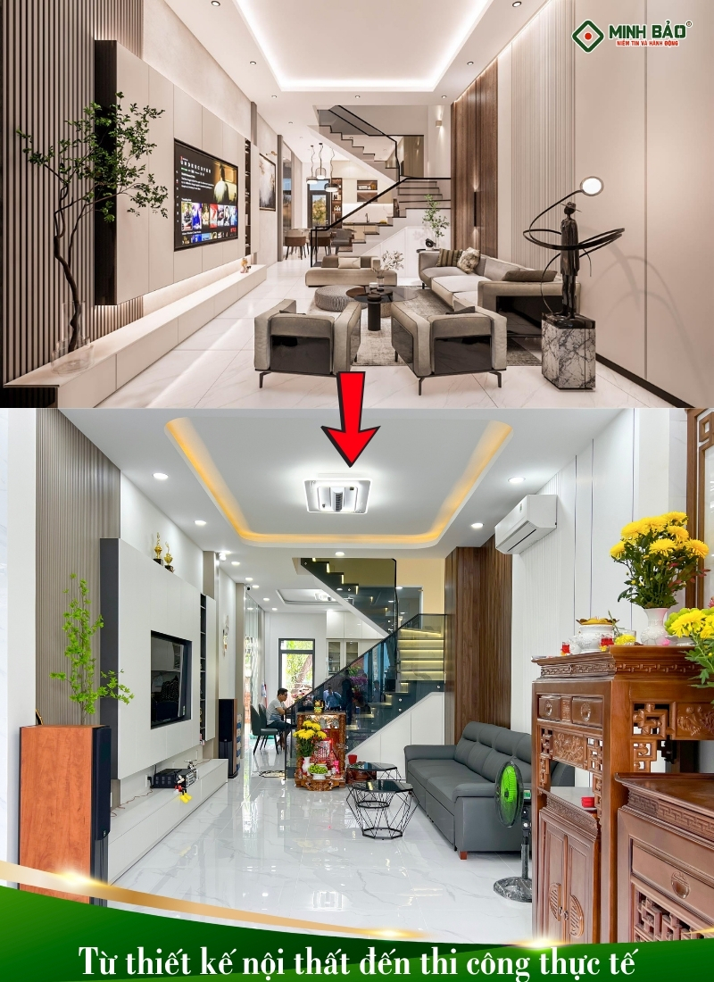 Từ thiết kế nội thất đến thi công thực tế