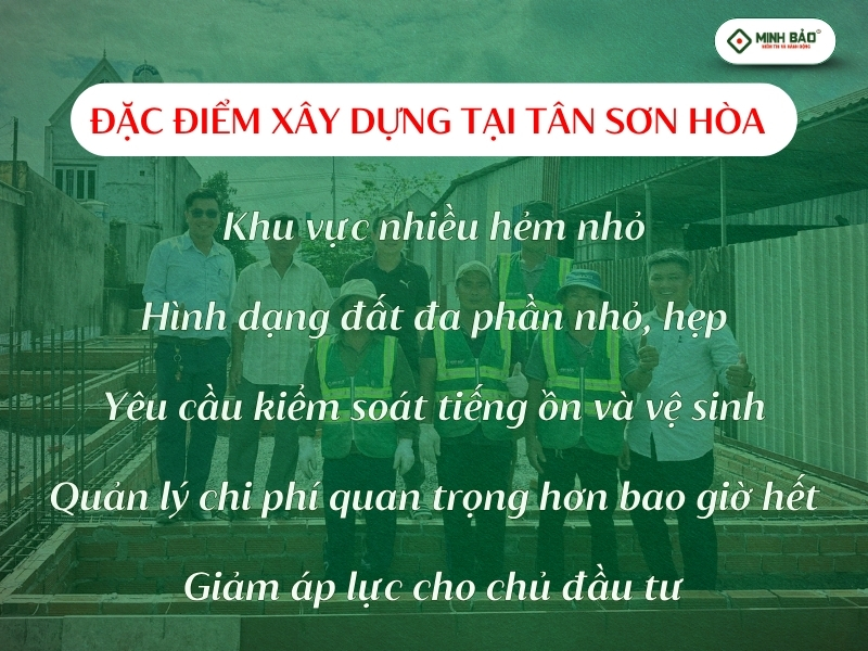 Đặc điểm xây dựng tại Tân Sơn Hòa