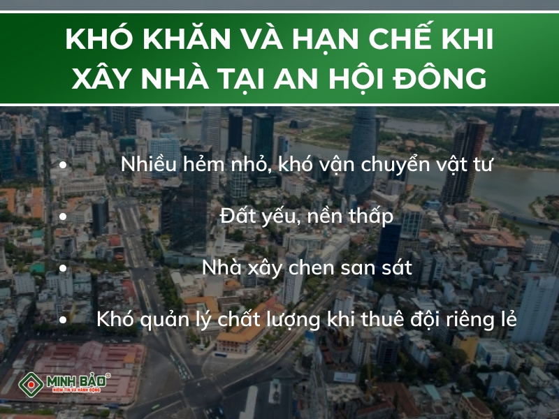 Khó khăn khi xây nhà ở An Hội Đông