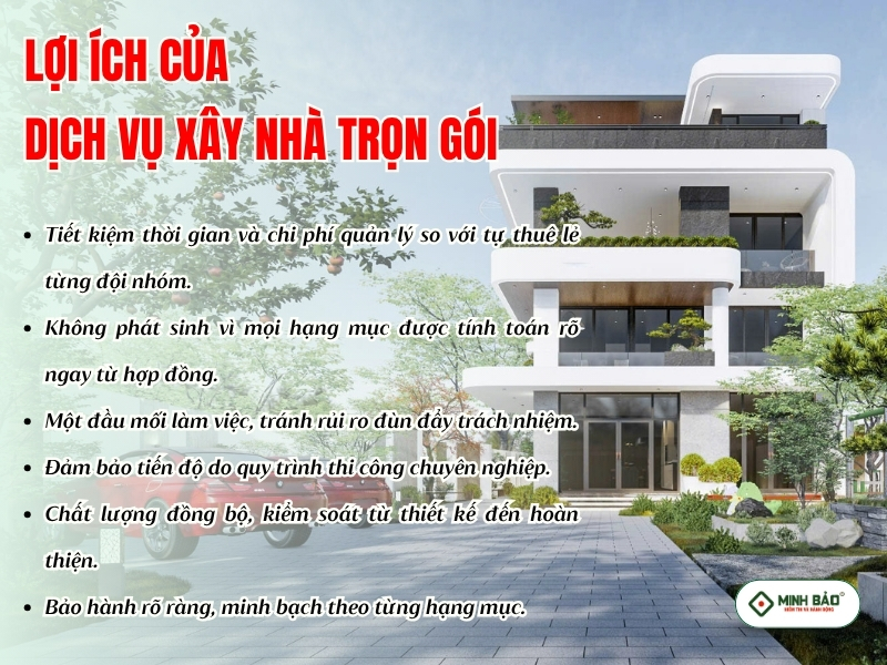 Lợi ích của dịch vụ xây nhà trọn gói 