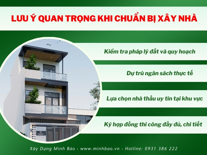 Lưu ý quan trọng trước khi xây nhà