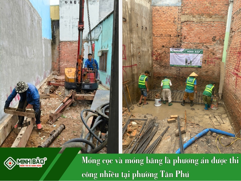 Móng cọc và móng băng là phương án thường được lựa chọn
