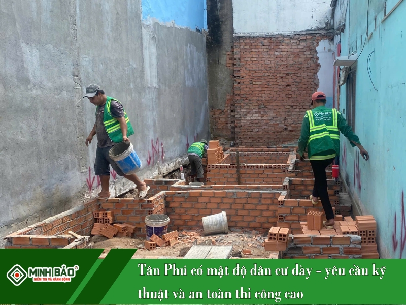 Tân Phú có mật độ dân cư dày, nhà san sát nhau