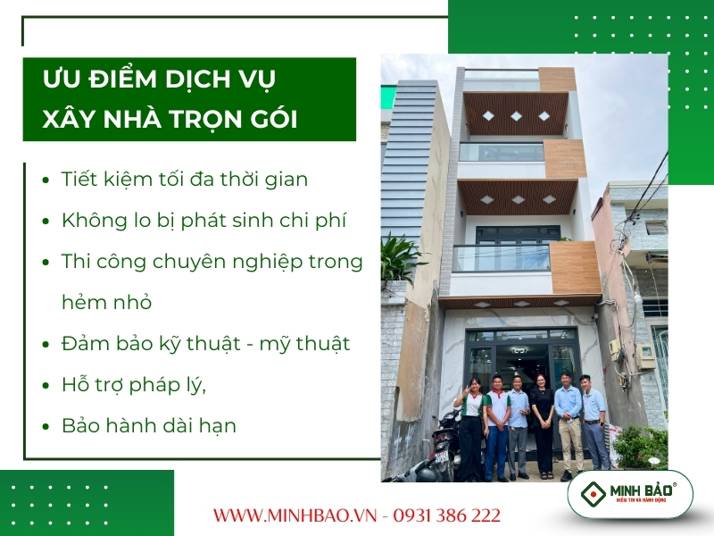 Ưu điểm dịch vụ xây nhà trọn gói