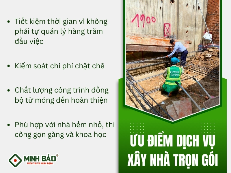 Ưu điểm dịch vụ xây nhà trọn gói