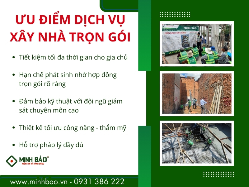 Ưu điểm dịch vụ xây nhà trọn gói