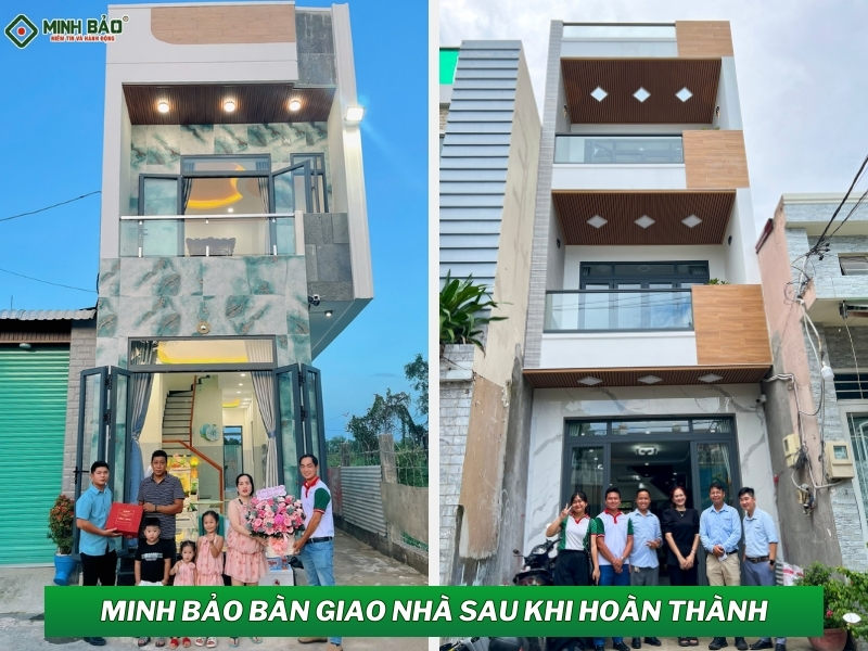 Minh Bảo bàn giao nhà cho gia chủ sau khi hoàn thiện