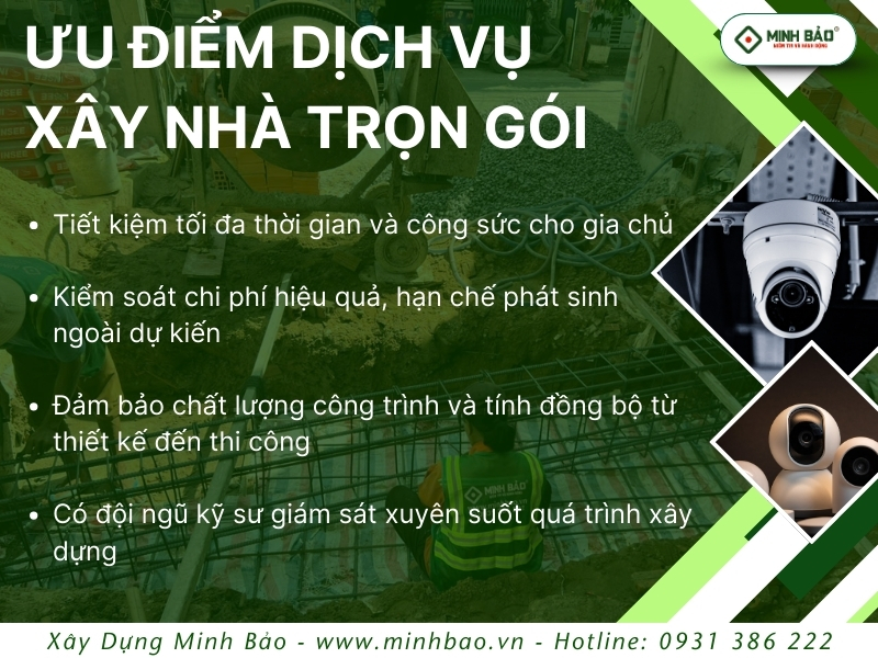 Ưu điểm của dịch vụ xây nhà trọn gói