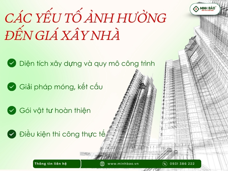 Các yếu tố ảnh hưởng đến giá xây nhà trọn gói phường Thuận Giao HCM