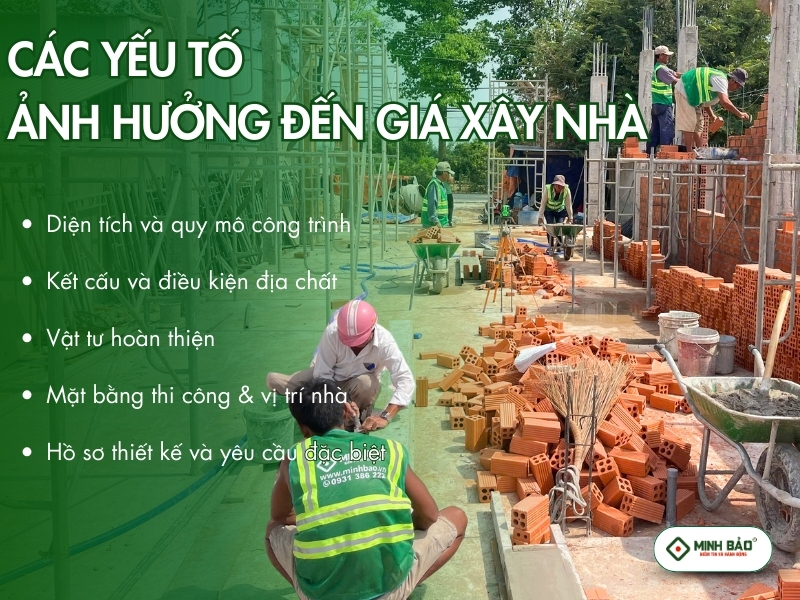 Các yếu tố nào ảnh hưởng đến giá xây nhà