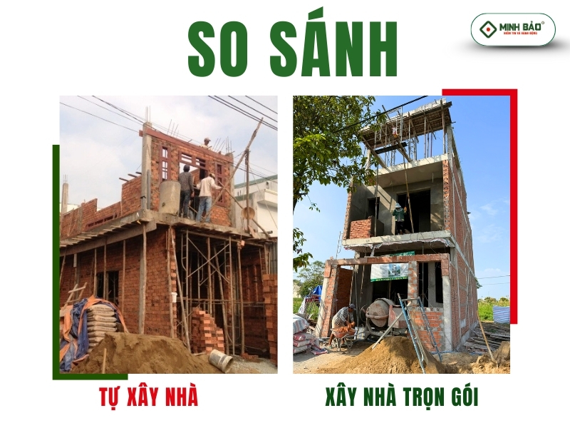 So sánh giữa tự xây nhà và xây nhà trọn gói