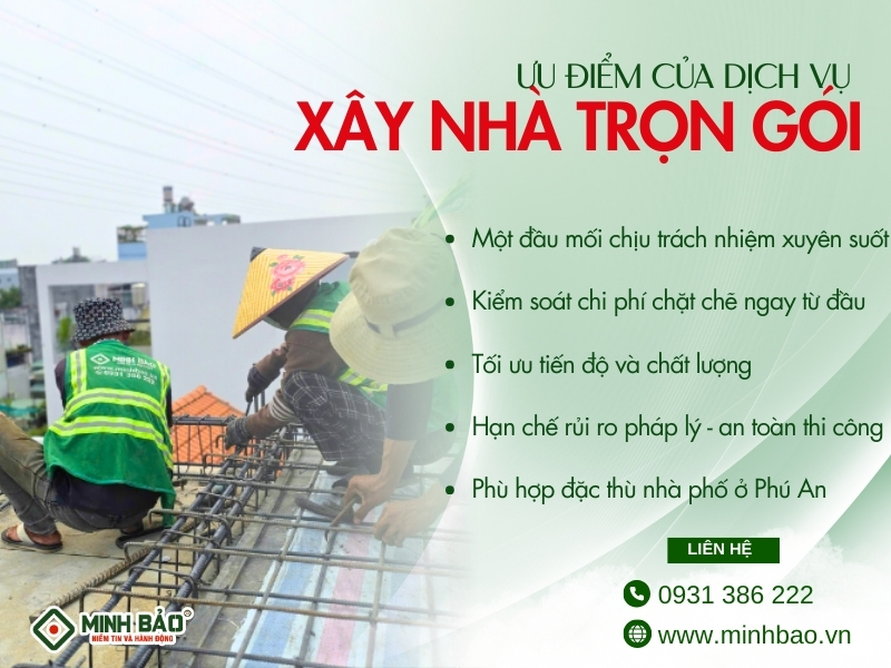 Ưu điểm dịch vụ xây nhà trọn gói