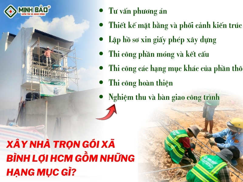 Các hạng mục công việc trong xây nhà trọn gói