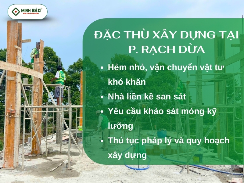 Đặc thù xây dựng tại phường Rạch Dừa