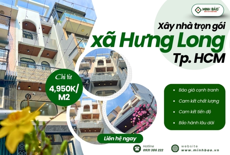 Dịch vụ xây nhà trọn gói xã Hưng Long từ Minh Bảo