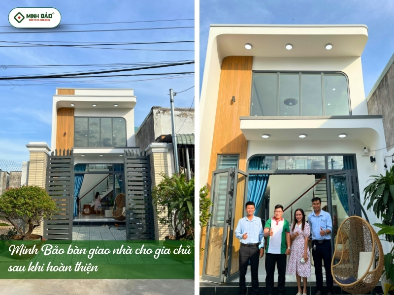 Minh Bảo bàn giao nhà cho gia chủ sau khi hoàn thiện