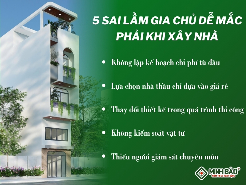 Những sai lầm thường gặp khi xây nhà