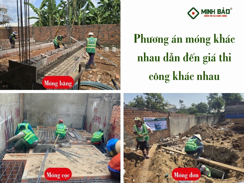 Phương án móng ảnh hưởng đến giá xây nhà trọn gói xã Bình Mỹ HCM