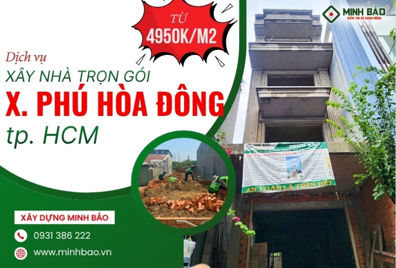 Tìm hiểu dịch vụ xây nhà trọn gói xã Phú Hòa Đông