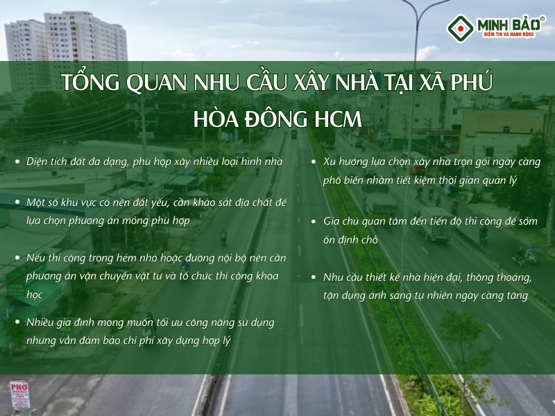 Tổng quan dịch vụ xây nhà ở Phú Hòa Đông