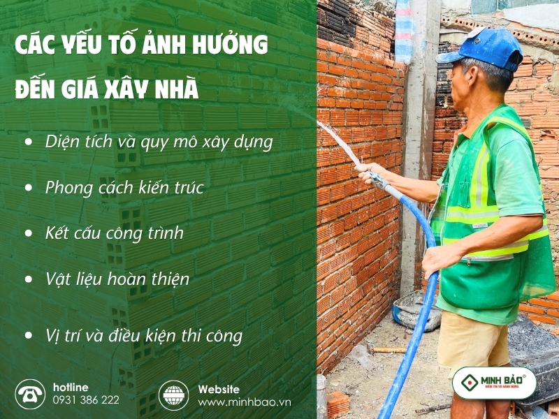 Các yếu tố ảnh hưởng đến giá xây nhà
