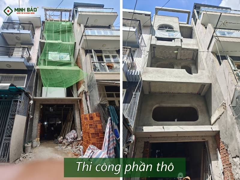 Minh Bảo thi công phần thô