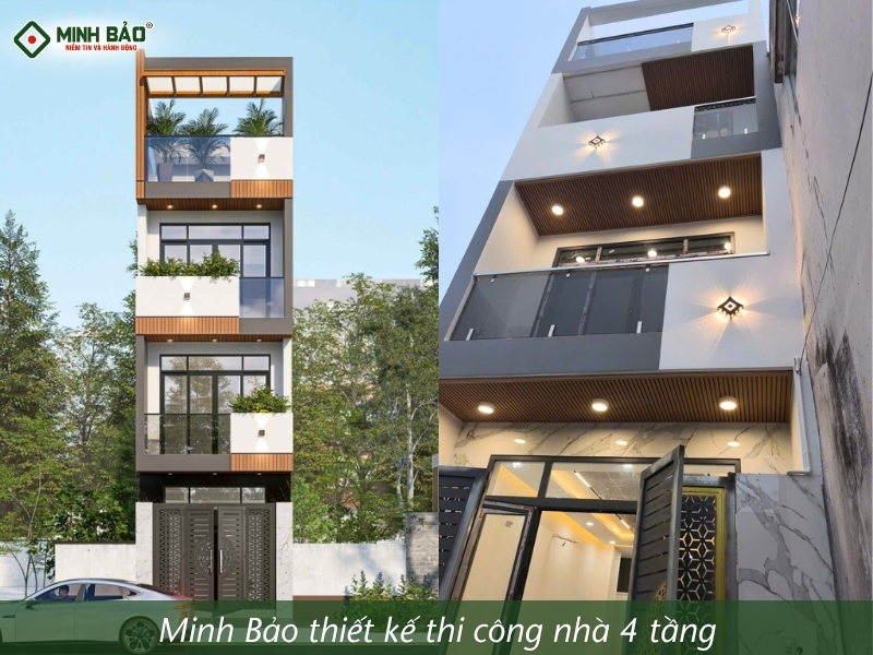 Minh Bảo thiết kế thi công nhà 4 tầng