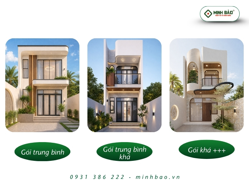 Sự khác nhau của 3 gói dịch vụ xây dựng