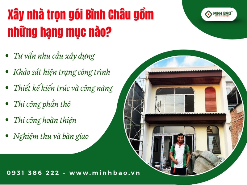 Các hạng mục công việc trong xây nhà trọn gói
