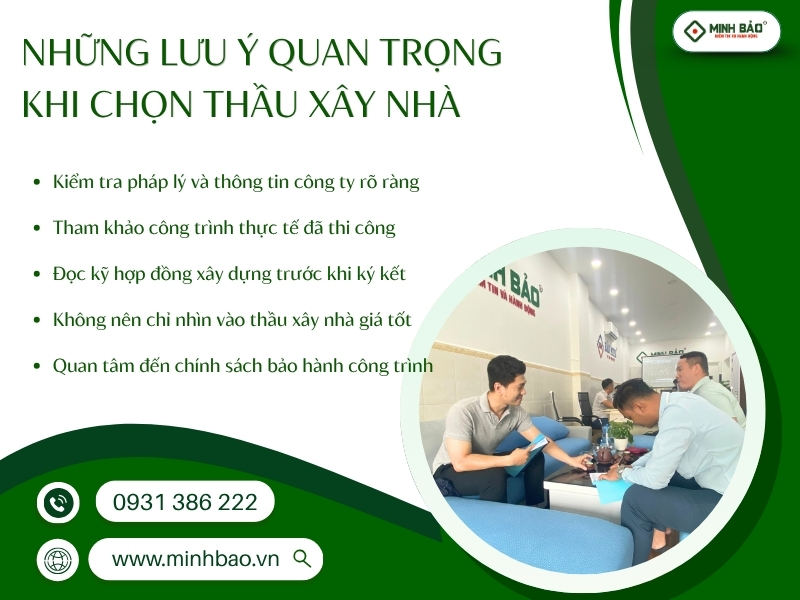 Những lưu ý quan trọng khi chọn thầu xây nhà