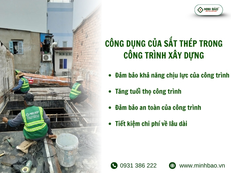Công dụng của sắt thép trong xây dựng
